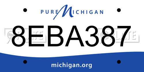8EBA387 Michigan License Plate