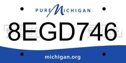8EGD746 Michigan License Plate