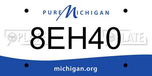 8EH40 Michigan License Plate