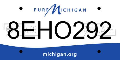 8EHO292 Michigan License Plate