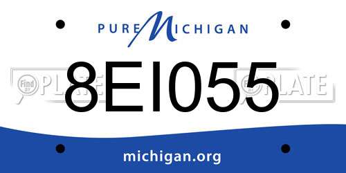 8EI055 Michigan License Plate