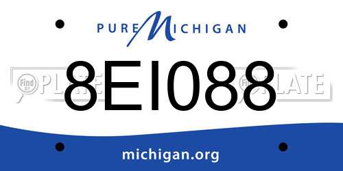 8EI088 Michigan License Plate