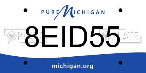 8EID55 Michigan License Plate