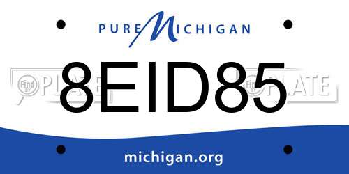 8EID85 Michigan License Plate