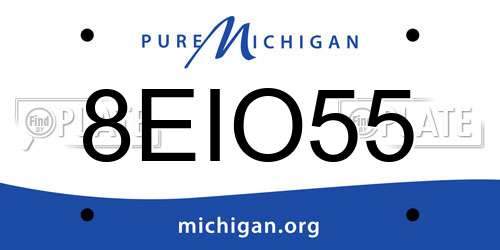 8EIO55 Michigan License Plate