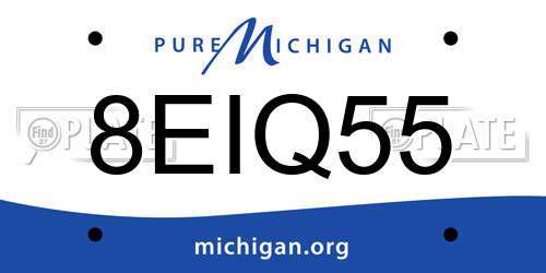 8EIQ55 Michigan License Plate