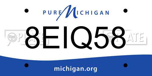 8EIQ58 Michigan License Plate