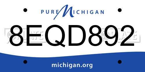 8EQD892 Michigan License Plate