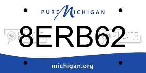 8ERB62 Michigan License Plate