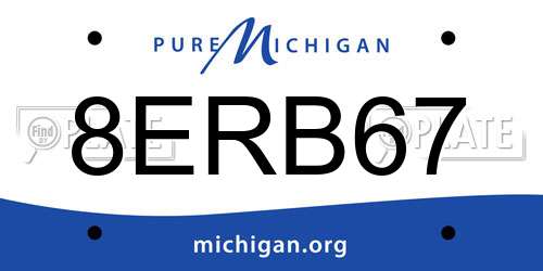 8ERB67 Michigan License Plate