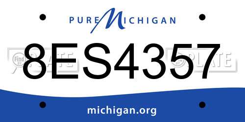 8ES4357 Michigan License Plate