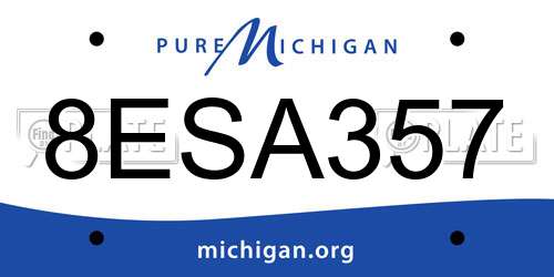 8ESA357 Michigan License Plate