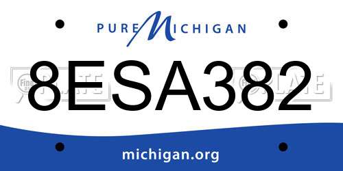 8ESA382 Michigan License Plate