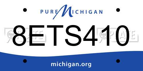8ETS410 Michigan License Plate