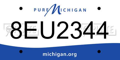 8EU2344 Michigan License Plate