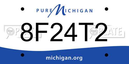 8F24T2 Michigan License Plate