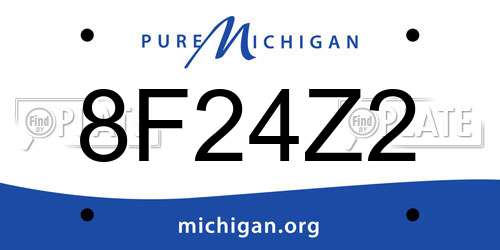 8F24Z2 Michigan License Plate