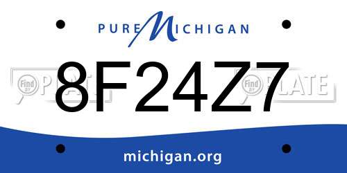 8F24Z7 Michigan License Plate