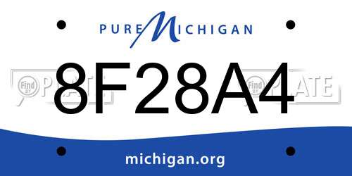 8F28A4 Michigan License Plate