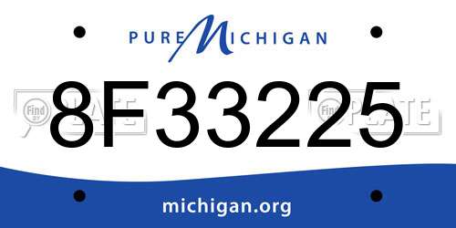 8F33225 Michigan License Plate