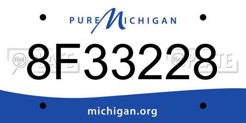 8F33228 Michigan License Plate