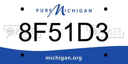 8F51D3 Michigan License Plate