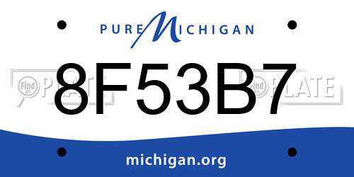 8F53B7 Michigan License Plate