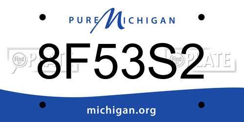 8F53S2 Michigan License Plate