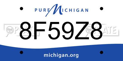 8F59Z8 Michigan License Plate
