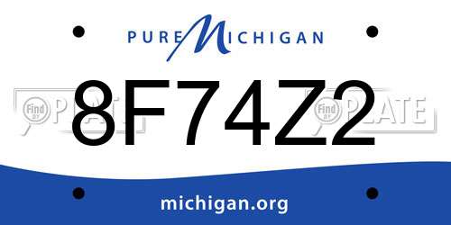 8F74Z2 Michigan License Plate