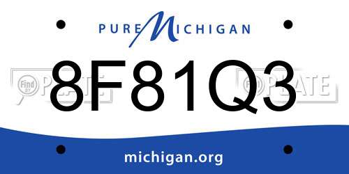 8F81Q3 Michigan License Plate