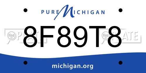 8F89T8 Michigan License Plate