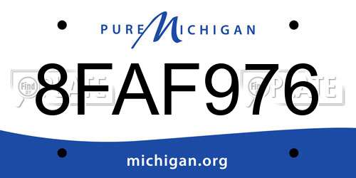 8FAF976 Michigan License Plate