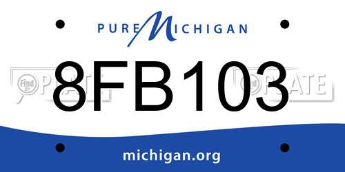 8FB103 Michigan License Plate