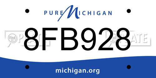 8FB928 Michigan License Plate