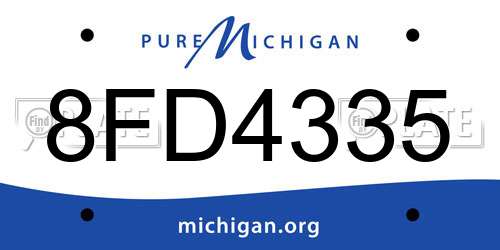 8FD4335 Michigan License Plate