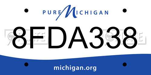 8FDA338 Michigan License Plate