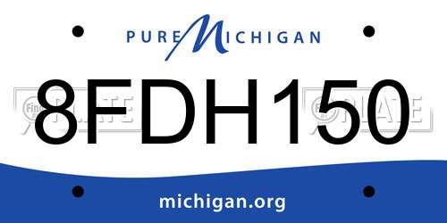 8FDH150 Michigan License Plate