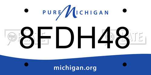 8FDH48 Michigan License Plate