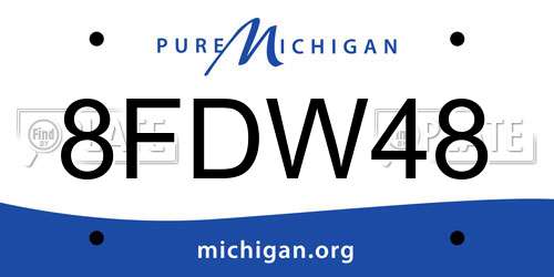 8FDW48 Michigan License Plate