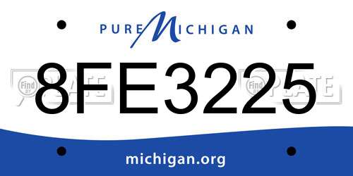 8FE3225 Michigan License Plate
