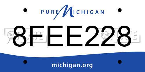 8FEE228 Michigan License Plate