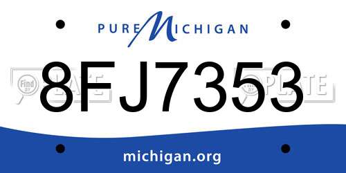 8FJ7353 Michigan License Plate