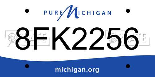 8FK2256 Michigan License Plate
