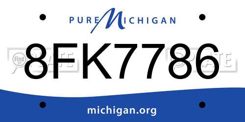 8FK7786 Michigan License Plate