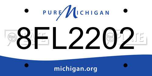 8FL2202 Michigan License Plate
