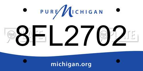 8FL2702 Michigan License Plate