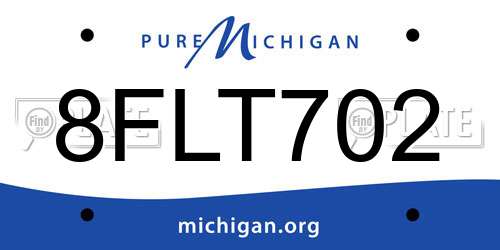 8FLT702 Michigan License Plate