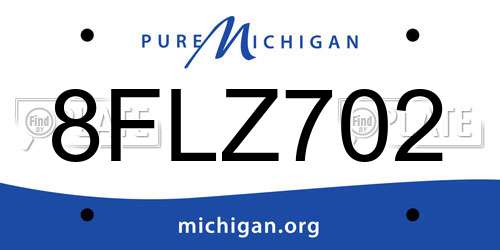 8FLZ702 Michigan License Plate