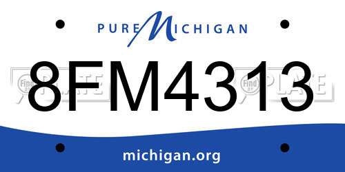 8FM4313 Michigan License Plate